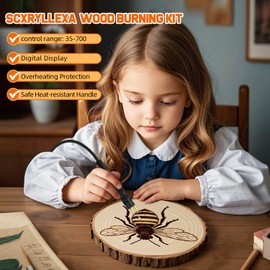 Wood Burning Kit,2 Pyrography Pen Wood Burning Tool with Adjustable Temperature Control, Wood Burner with 20 Wire Tips for Adults Beginners Craft.Suitable for Pyrography, Leather Burning Kit