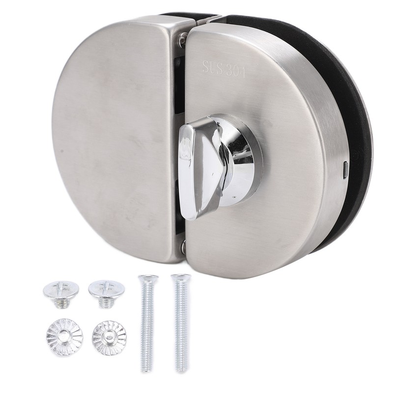 Glass Door Lock 97x65mm Split Type Brushed Polished Surface Replacement