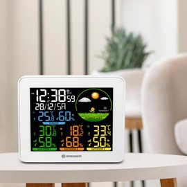 Bresser Colour weather station with 3 outdoor sensors, weather forecast, thermo-hygrometer, time, alarm function, range 80 m, max-min value memory