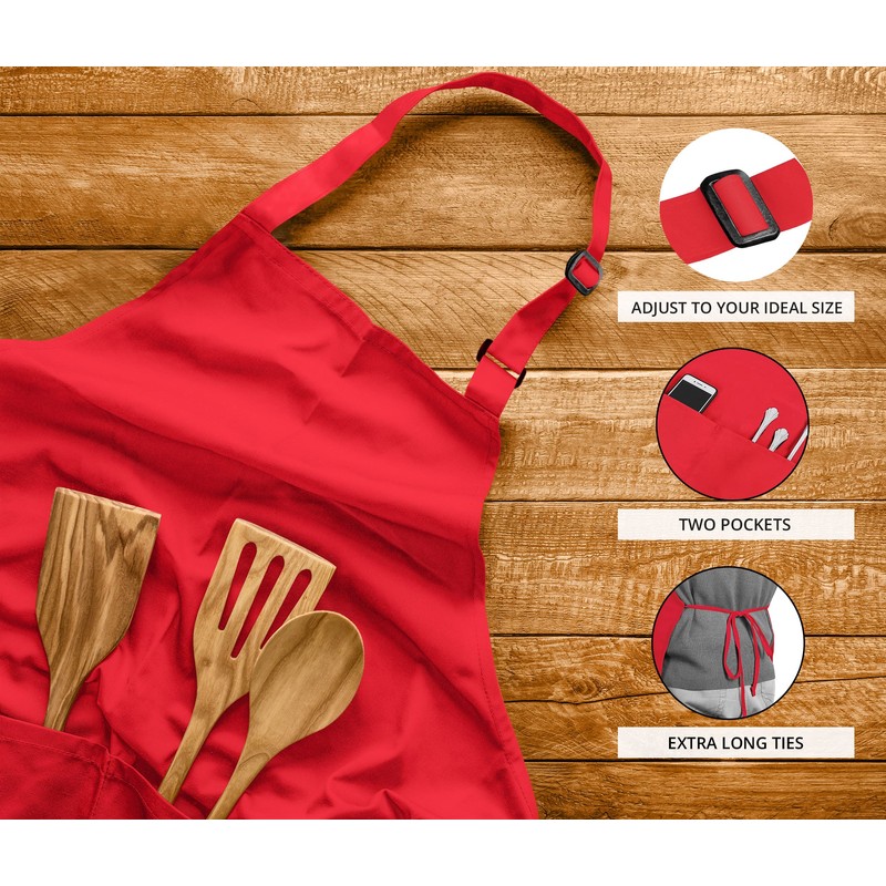 Utopia Kitchen 10 Pack Bib Apron, Unisex Adjustable Aprons with