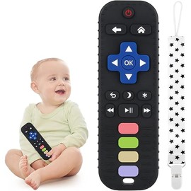 Chuya Baby Teether Toy Chew Toy for Babies 3-24 Months TV Remote Control Shape Teething Relief Baby Toys for Infants (Black)