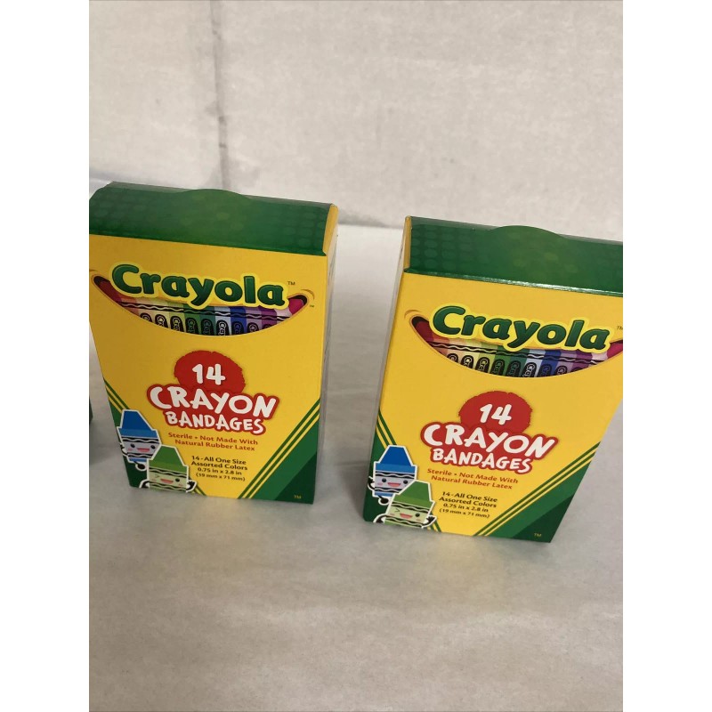 Crayola 2 Boxes Crayola Bandaids Bandages Crayon Shaped Kids 14