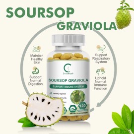 GPGP Greenpeople GRAVIOLA SOURSOP 1000 MG 3 BOTTLES PURE PER SERVING BOOSTER 360 CAPSULES ANNONA