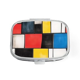 VANCANYOHO Pill Box, Small Pill Case for Purse & Pocket, Metal Decorative Pill Container, Cute Mini Portable Pill Holder to Hold Supplements, Vitamins, Fish Oil, BPA-Free(Trichromatic)