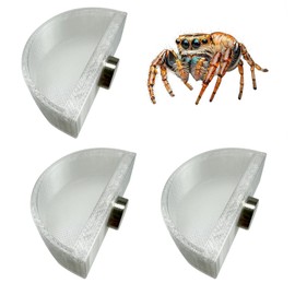3 PCS Jumping Spider Feeding Dish, Tiny Food Dishes Water Dish for Jumping Spider, Tarantula and Other Small Pets, Half Round