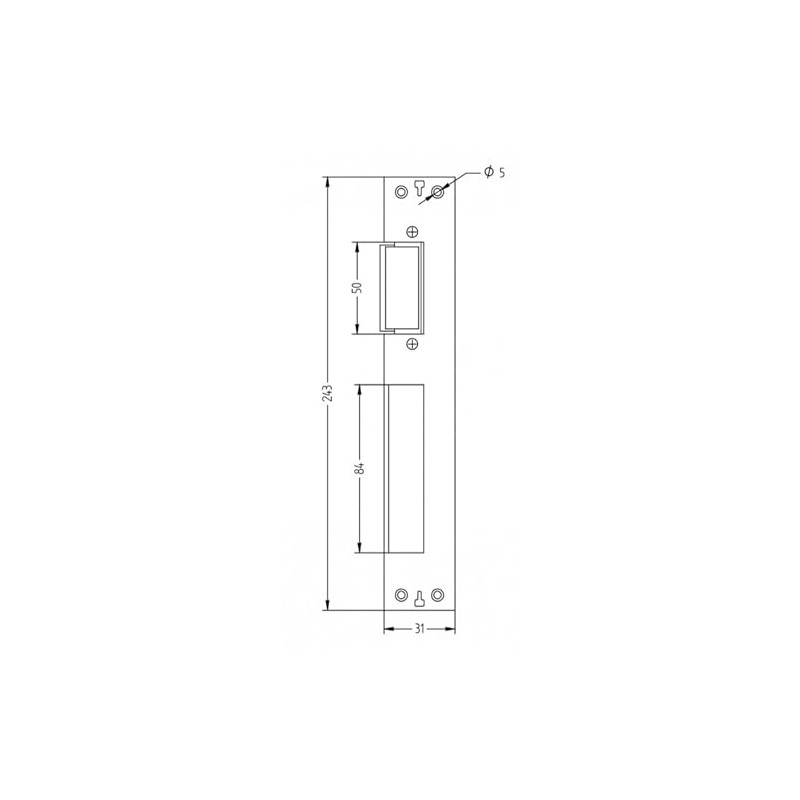 Universal Upvc Door Latch & Deadbolt Plate Centre Keep Left