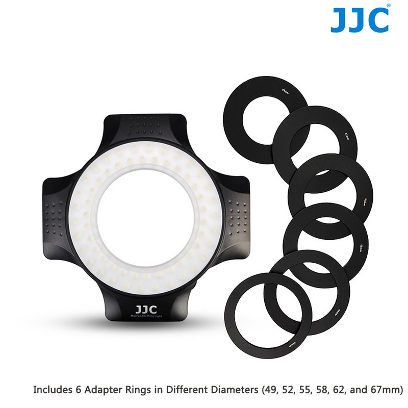 JJC 60PCS LED Bubbles Dimmable Macro LED Ring Light fits