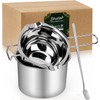 Double Boiler Melting Pot Set for Candle Making, 3-Piece Stainless