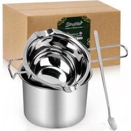 Double Boiler Melting Pot Set for Candle Making, 3-Piece Stainless Steel Wax Melter with Pouring Pot, Ideal for Soy Wax, Beeswax, Candle Making Supplies