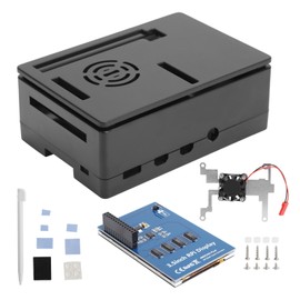For Raspberry Pi 4B Case Shell Kit LCD 3.5in Touch Screen Stand Fan Computer Supplies(Shell Fan 3.5in Screen )