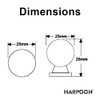 HARPOON 10 Pack Cabinet Round Knobs, Furniture Hardware Pull 1"