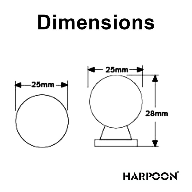 HARPOON 10 Pack Cabinet Round Knobs, Furniture Hardware Pull 1"