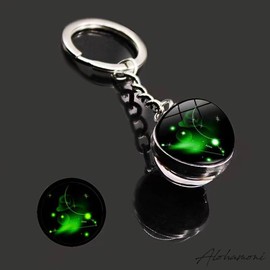 [ALOHAMONI] Planet Keychain, Earth, Moon, Sun, Planets, Universe, Galaxy, World Map, Globe, Vintage Luminous Luminous Ball, Keychain, Key Ring, Bag Charm, Accessory, Eurasia, America, Continent,