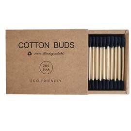 400pcs Black Cotton Swabs for Makeup & Ear Cleaning Set Cosmetic - Color: Black-400pcs