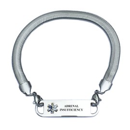 Pre-Engraved Chevron Pattern"Adrenal Insufficiency" Medical ID Bracelets for Women