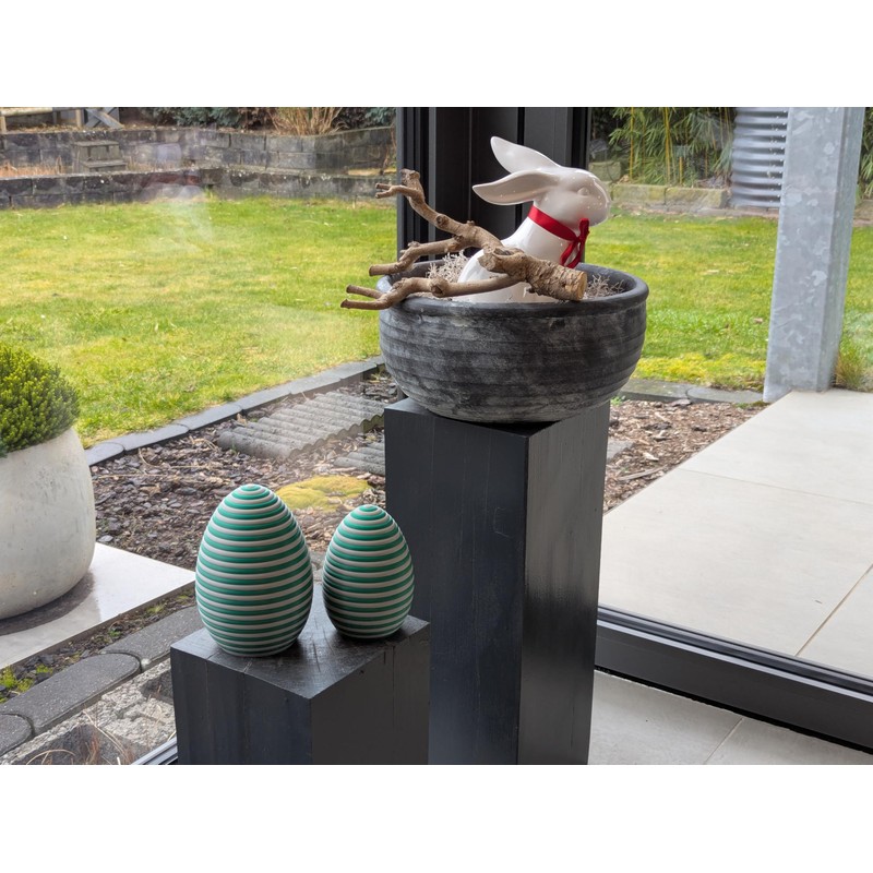 AcubycArt Large Decorative Easter Eggs (Set of 2) (Green/Grey)