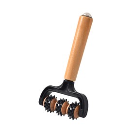 Milageto T Shape Massager Muscle Roller Tool Massage Tool Portable Handheld Meridian Rolling Stick for Body Legs Cellulite Reduction, Black