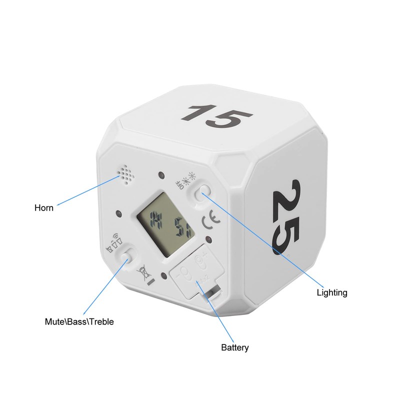 Cube Timer, Sensor Flip Timer Kitchen Timer, Digital Clock Timer