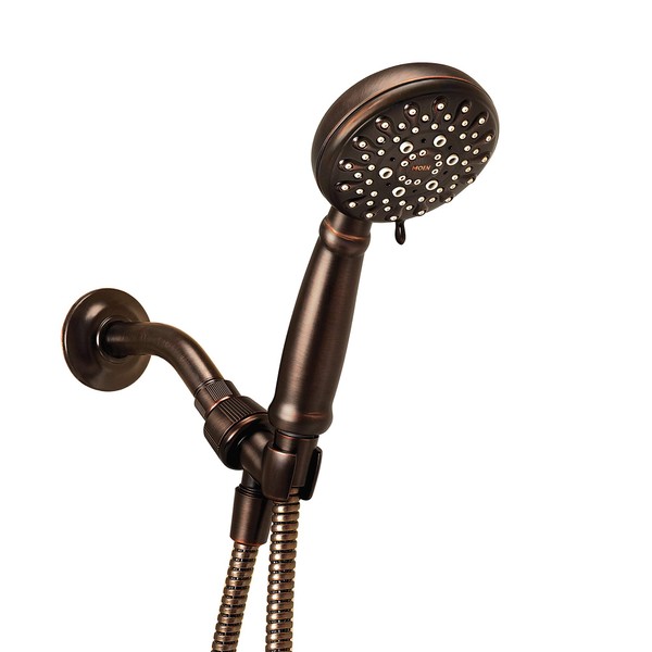 Moen 23046BRB Banbury 5-Spray Hand Shower with Hose and Bracket, 4-Inch Diameter, 4 Inch, Mediterranean Bronze