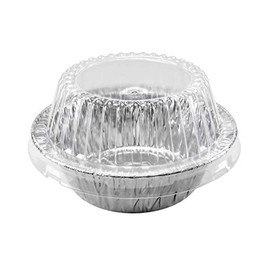 Disposable Aluminum 5 3/4 Extra Deep Meat/Pot Pie Pan With Clear Snap on Lid #2400P (250)