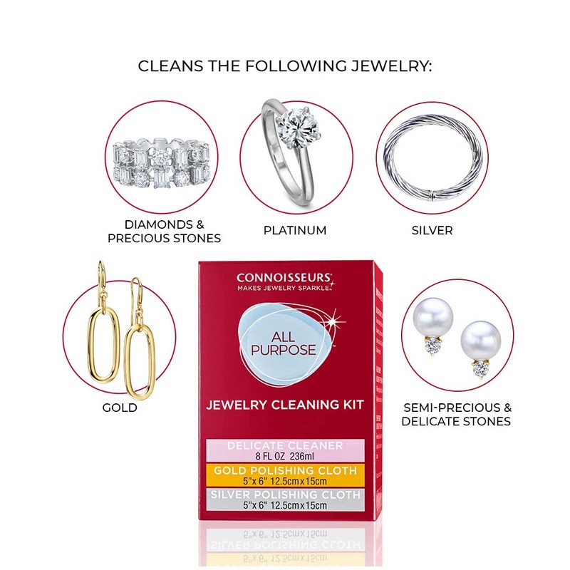 CONNOISSEURS All-Purpose Jewelry Cleaning Kit - Includes Delicate Jewelry Cleaner