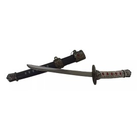 Not Applicable Table Top Mini Twin Japanese Samurai Sword Letter Openers, 8.5-Inch with Stand