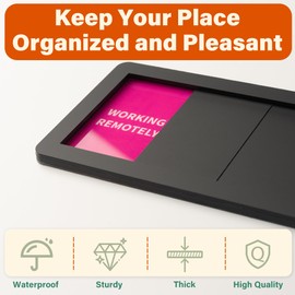 Office Door Signs 6 Options Do Not Disturb, Please Knock, In A Meeting, Out Of Office, Working Remotely Back Soon Privacy Door Slider Sign For Meeting & Conference Room Black