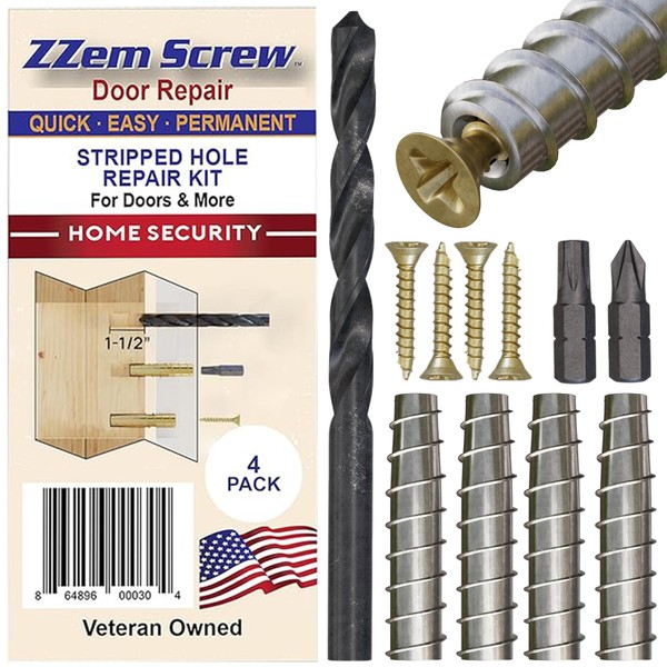 4 Pack #9 x 1 1/2" Stripped Screw Hole Repair