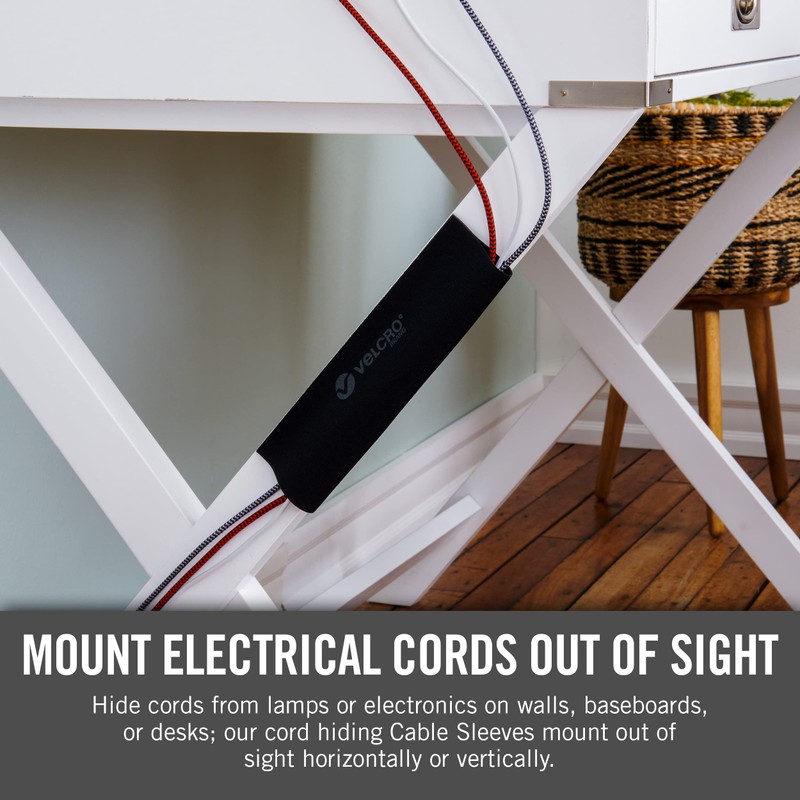 VELCRO Brand Mountable Cable Sleeve | Cord Management Mounts on
