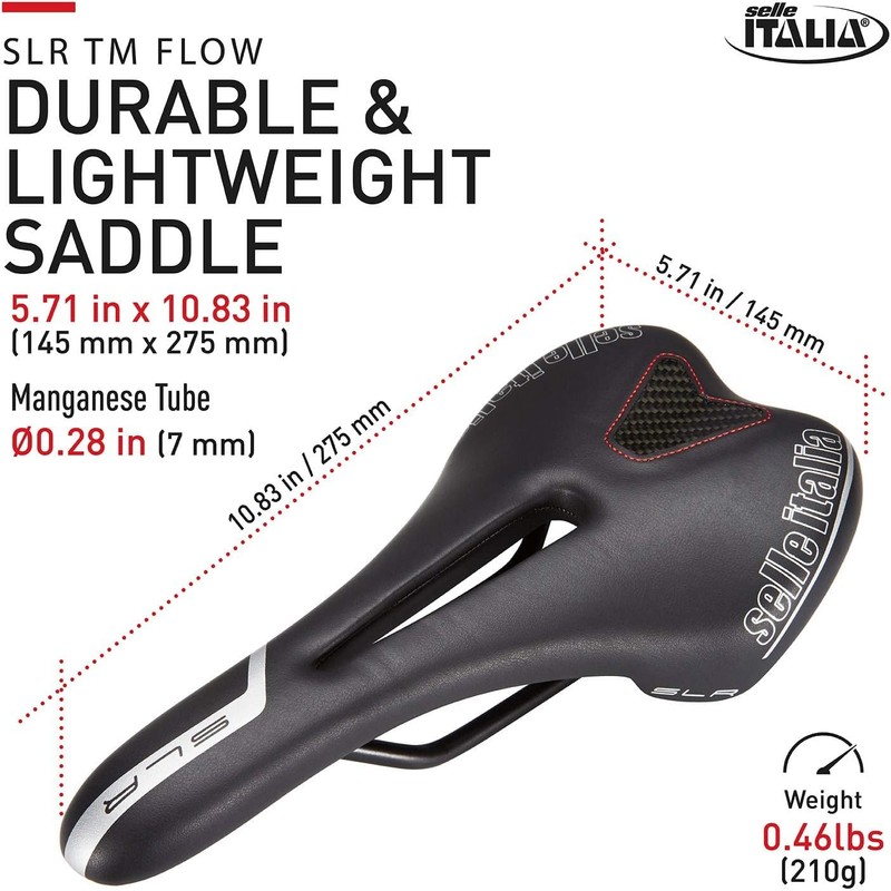 Selle Italia Unisex - Adult SLR TM Flow Saddles, Black,