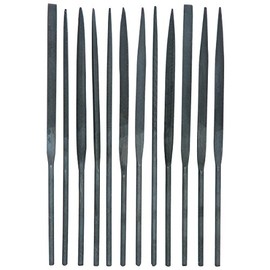 Set of 12 Pc Carbon Steel Needle Files Finishing Hand Tool Jeweler Hobby for Precise Works Die Cast Models Creation & Pouch