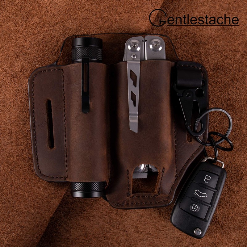 Gentlestache Leather Sheath for Leatherman Multitool Sheath EDC Pocket Organizer