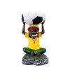 7" Medium Rasta Jamaican Man Holding Bowl Polyresin Ashtray Decoration