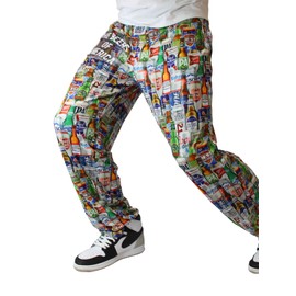 BRIEF INSANITY Lounge Pajama Pants for Men and Women| Beers of America Print Bottoms - Funny, Humorous, Novelty Loungewear Pants (X-Large, Beers of America)