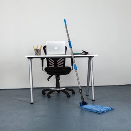 Large Microfiber Tube Mop with Stainless Steel Handle | Industrial Wet Mop | Absorbent and Durable with Great Cleaning Power (Red)