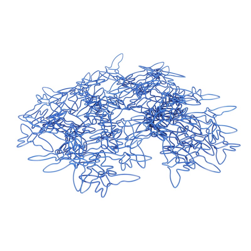 100pcs Blue Birds Paper Clips Creatively Cute Plated Metal Bookmark