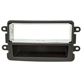 tomzz Audio 2409-014 Radio Fascia Metal Slot Compatible with Dacia Lodgy Dokker Duster Sandero from 2012 Renault Captur from 2013 Black