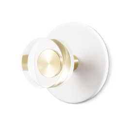 Paquete de 4 ganchos adhesivos de cristal para toallas para baños, ganchos de pared blancos para colgar batas y abrigos, ganchos decorativos de cocina, de zinc y aleación resistente