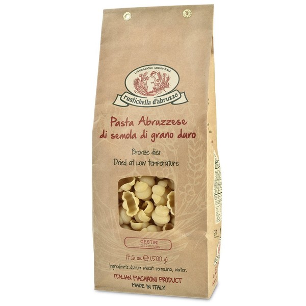 Rustichella D' Abruzzo Cestini Durum Wheat in Brown Paper Bag,