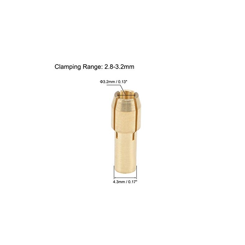 sourcing map Brass Drill Chuck Collet Bits 3.2mm for Rotary