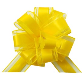 sxvblly 6 PCS Large Pull Bows 6 Inch Yellow Bows for Gift Wrapping Wedding Basket Birthday Party Gift Boxes and Flower Decorations