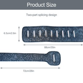 YJFY Guitar Strap Guitar Straps Bass Strap Patterned PU Leather Guitar Strap Restrained Luxury with Substance for Bass, Acoustic Guitar, Electric Guitar, Silver vintage floral pattern