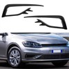 Pair Front Fog Light Lamp Eyebrow Trim Glossy Black for