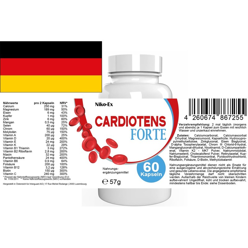 Cardiotens Forte - 120 Capsules (2 x 60 Capsules) Pack