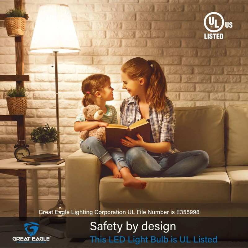 Great Eagle A19 LED Light Bulbs 60 Watt Equivalent -