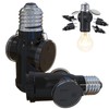 2 Pcs Luntak 3 Prong Light Socket to Plug Adapter,