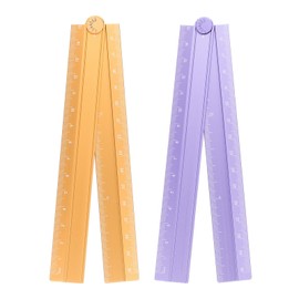 sourcing map 2pcs Folding Straight Ruler 30cm Metric Aluminum Alloy Protractor Folding Rulers Geometric Measuring Tool with Angle Line for Architects Artists Office, 2 Colors