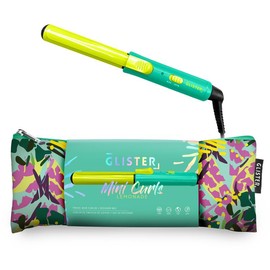 Glister Mini Curls Travel Clip Curler – Compact Styling Wand with Designer Pouch - Color: Lemonade - Yellow