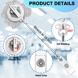 Xipromi Don't Touch Me I'm Sterile Badge Reels Retractable Glitter with Clip, Funny Badge Holder for OR Nurse Doctor Operating Room Surgical Technologist Scrub Tech Medical Worker Nursing B