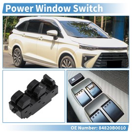 X AUTOHAUX Front Right Driver Side Power Window Switch Window Control Switch No.84820B0010 for Toyota Avanza 2007 2008 Black